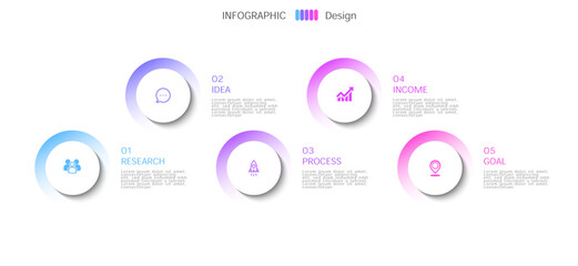 Business concept with infographic design 5 options.