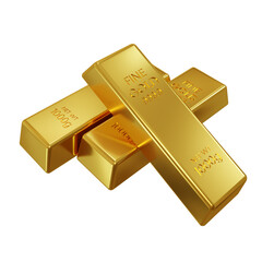 3d rendering of gold bullion. gold bar object. financial concept