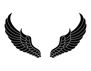 vector silhouette angel wings logo