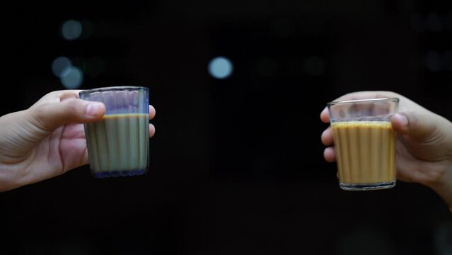 Fresh milk tea or Indian Kadak Chai.