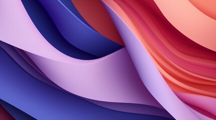 Vibrant Multicolored Paper Curvilinear Forms and Anamorphic Art generative AI