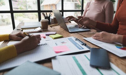 business woman Finance Audit Administrator and secretary making reports, brainstorming, taking...