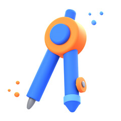 3D drawing compass illustrations render of drawing compass icon designs. Perfect for creating accurate circles and arcs in your artwork and technical drawings. 