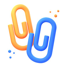 3D paper clip illustrations render of versatile and functional paper clip icon designs. Perfect for organizing and securing your documents, papers, and files. 