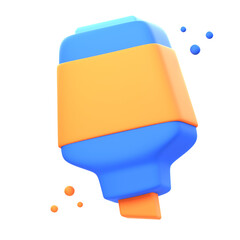 3D highlighter marker illustrations render of vibrant and practical highlighter marker icon designs. Perfect for emphasizing and organizing important information in your notes and documents. 