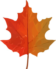 Autumn leaf.Colorful maple leaf icon . Watercolor autumn leaf.