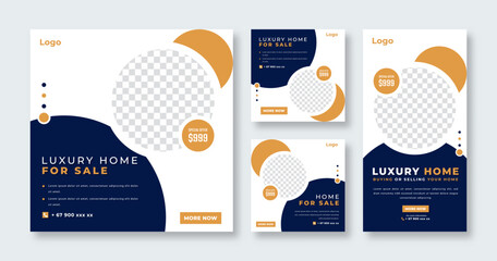 Home Rent Sale Social Media Post for Online Marketing Promotion Banner, Story and Web Internet Ads Flyer