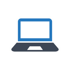 Laptop computer device vector icon