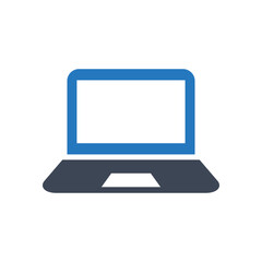 Laptop computer device vector icon