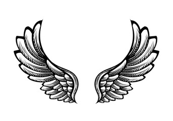 vector angel wings tribal tattoo