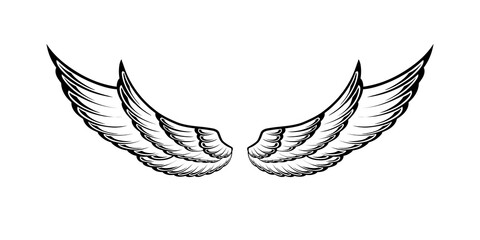 vector angel wings tribal tattoo