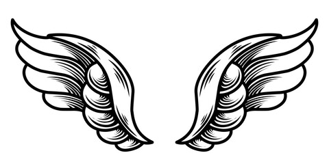 vector angel wings tribal tattoo