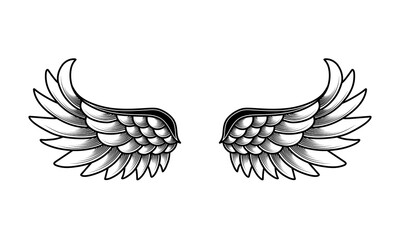 vector angel wings tribal tattoo