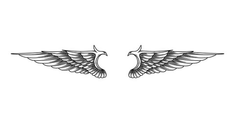 vector angel wings tribal tattoo