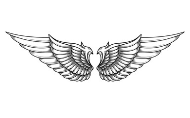vector angel wings tribal tattoo