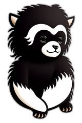 Obraz premium Black n White Orangutan Illustration Generated AI