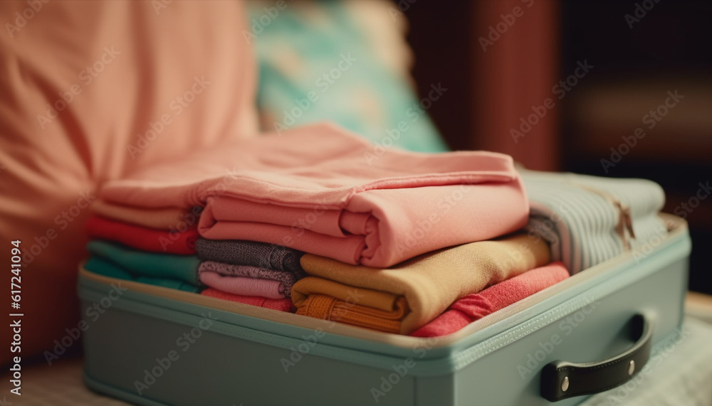 Poster soft pink bedding arranged in comfortable heap generated by ai