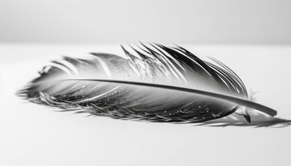 Feathered elegance animal wing decoration in monochrome simplicity generated by AI