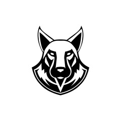simple angry wolf gaming esport logo vector illustration template design