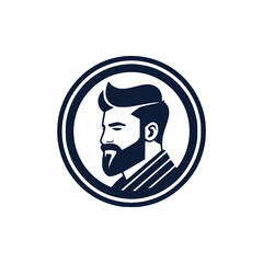 simple barber gentleman logo vector illustration template design
