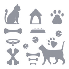 Pet Cat Collection Icons vector