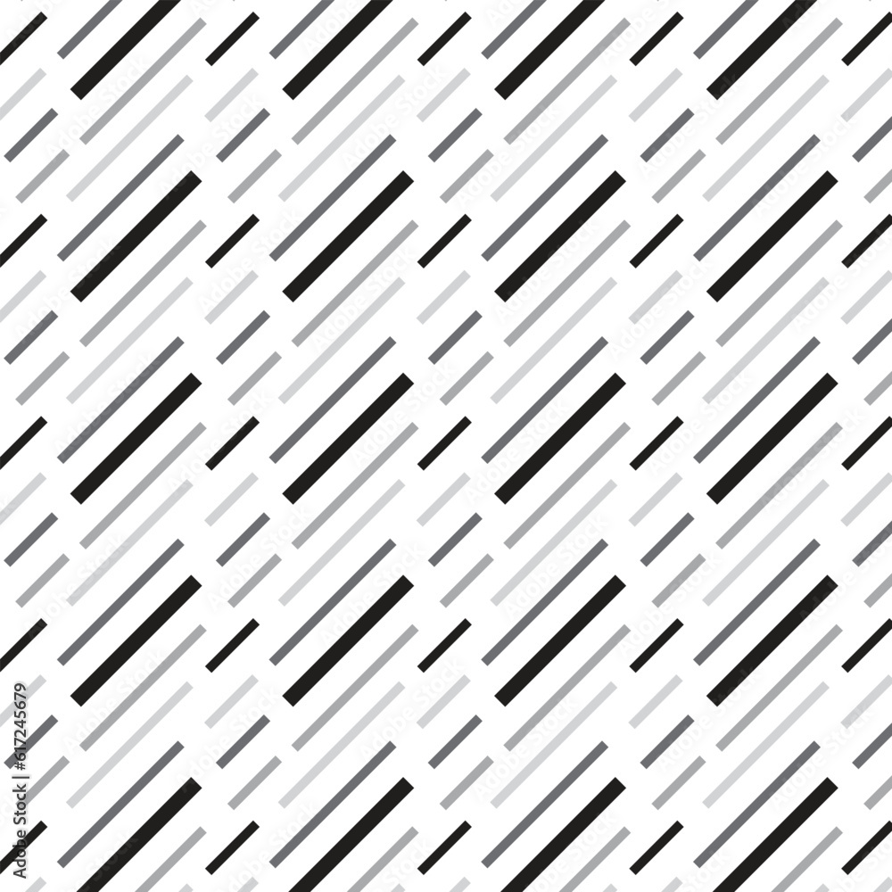 Poster abstract monochrome black gray diagonal repeatable seamless line pattern.