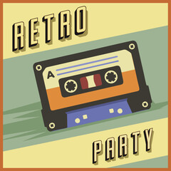Music cassette retro vector design, old school feel suitable for poster and web 