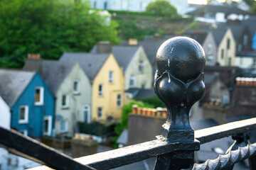 Detail of Rod iron fence in Cobh, Ireland
