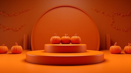 Podium and minimal abstract background for Halloween 31th october