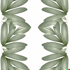 Acuarela de hojas de naturaleza con patrones de diseño 