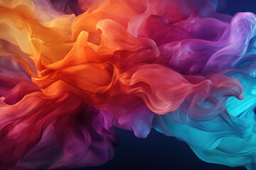 Generative AI - Rainbow Colored Smoke, Vibrant and Mesmerizing Wallpaper