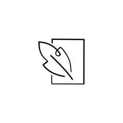 Quill Pen Line Style Icon Design
