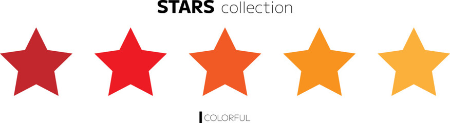 Five stars customer product rating review flat iconStars collection. Star vector icons. Golden and Black set of Stars, isolated on transparent background. Vector illustration