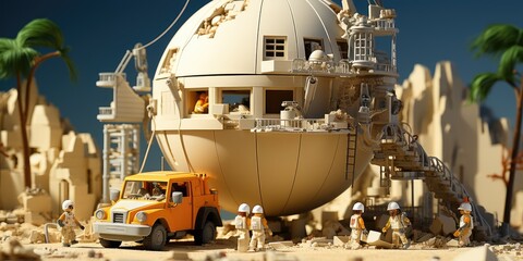 Cement Mixer in Construction Industry - AI Generated