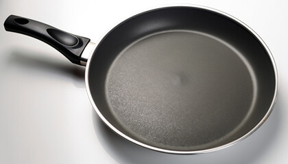 Stone Frying Pan Isolated on White Background. Top Angle View.