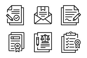 Legal Document icon vector collection set for business