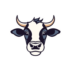 simple cow face animal farm logo vector illustration template design