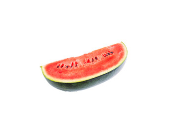 Watermelon fruit sliced  isolated on white background, Organic fruit, Ripe watermelon