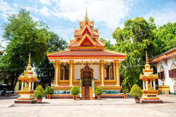 views of pha that luang tai temple in vientiane, laos