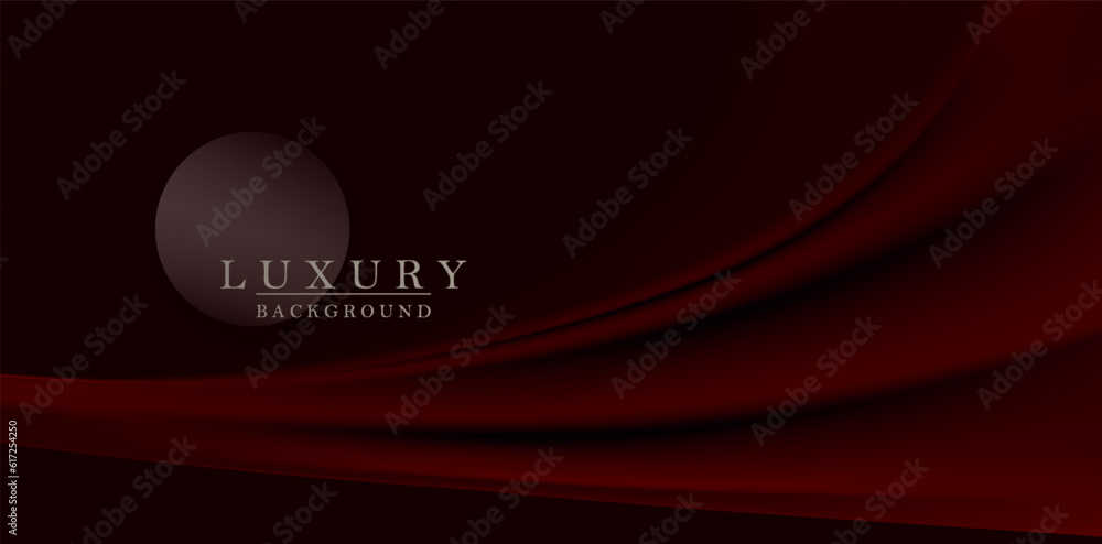 Sticker an elegant dark red background with smooth material waves