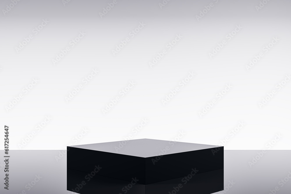 Aufkleber Empty pedestal on light background with mock up place. Product placement concept. 3D Rendering.