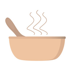 Bowl with spoon, food illustration, eps 10