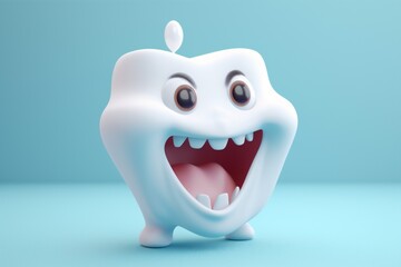 blue smile dental dentistry tooth care dentist child hygiene smiling. Generative AI.