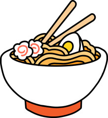 Hand drawn vector illustration of Ramen Noodle | Logo, Icon, Visual Identity, Asset, Japan