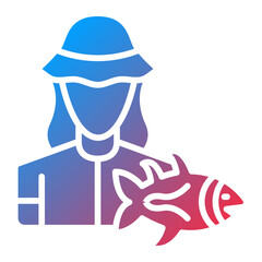 Vector Design Fisherwoman Icon Style