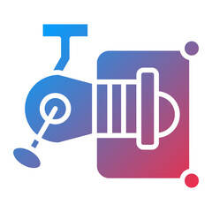 Vector Design Fishing Reel Icon Style