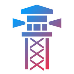 Vector Design Observation Tower Icon Style