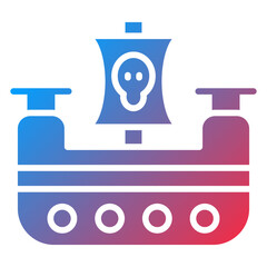Vector Design Pirate Ship Icon Style