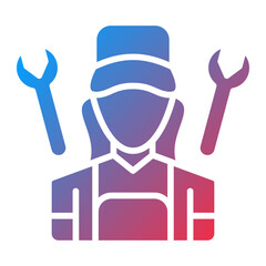 Vector Design Female Plumber Icon Style