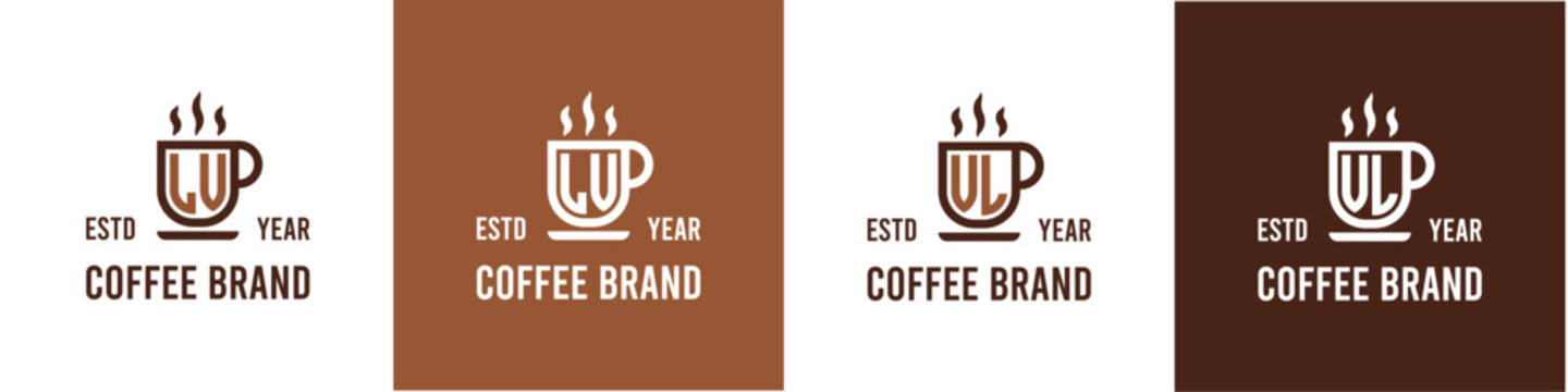Letter LV and VL Coffee Logo, suitable for any business related to Coffee, Tea, or Other with LV or VL initials.
